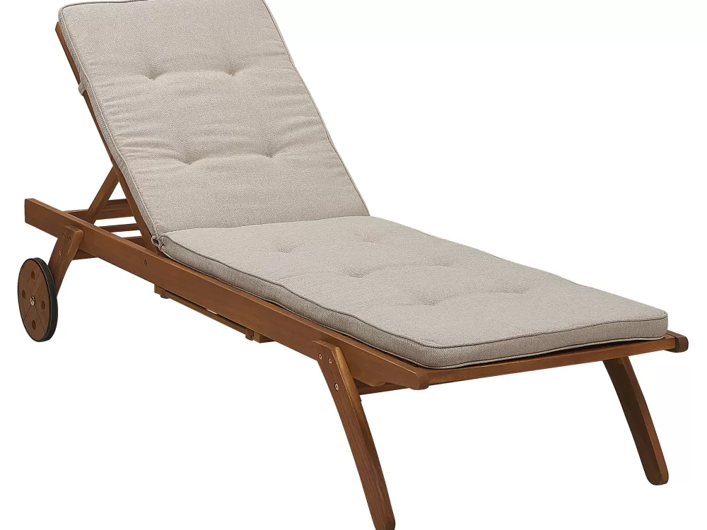 Cuscini Ergonomici per Lettini da Sole Beliani - Rivestimento in Tessuto Sabbia, Design Elegante Cesana per Relax Totale