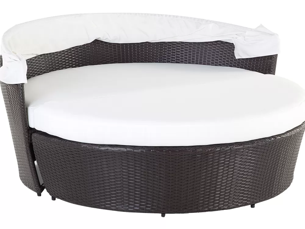 Beliani Tavolo da Pranzo in Legno Massello Marrone Scuro - Design Moderno con Struttura Solida - Ideale per Soggiorno o Veranda - Offerta Imperdibile