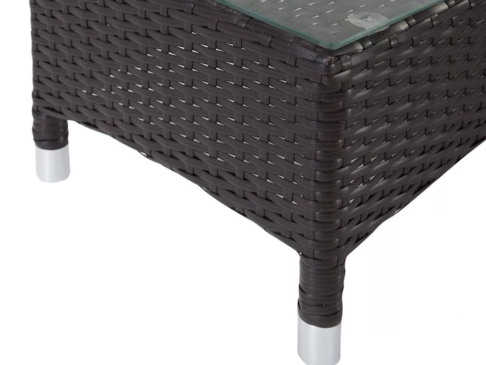 Beliani Tavolo da Pranzo in Legno Massello Marrone Scuro - Design Moderno con Struttura Solida - Ideale per Soggiorno o Veranda - Offerta Imperdibile