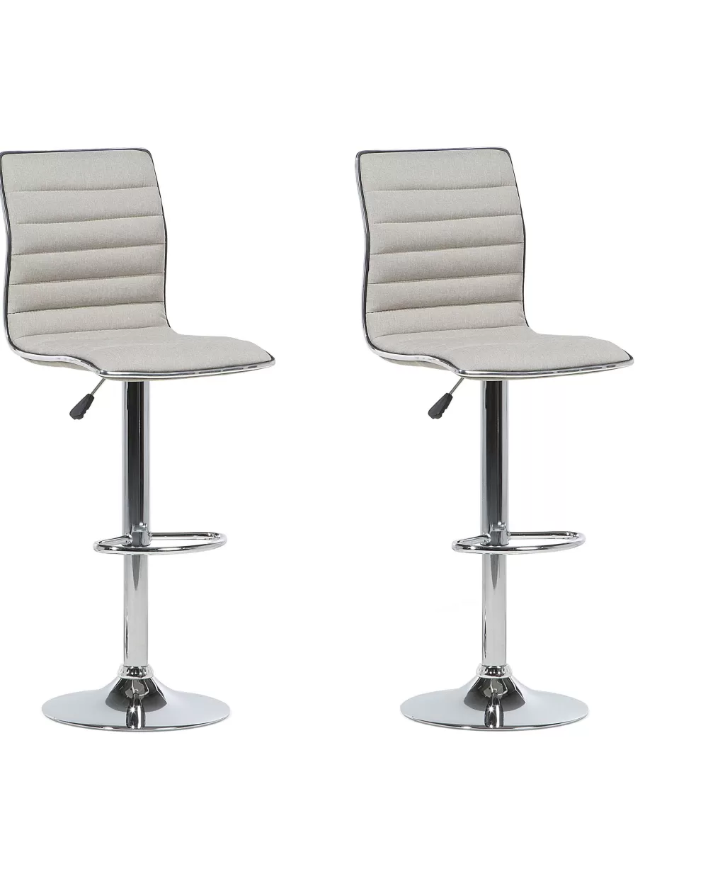 Beliani Coppia di Sgabelli Alti per Bar in Tessuto Beige Chiaro - Lucerne, Design Moderno e Confortevole