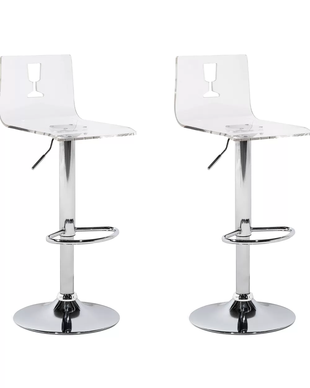 Beliani - Coppia di 2 Sgabelli da Bar Moderni in Plastica, Design Scandi Bianco Puro - Ideali per Spazi Contemporanei