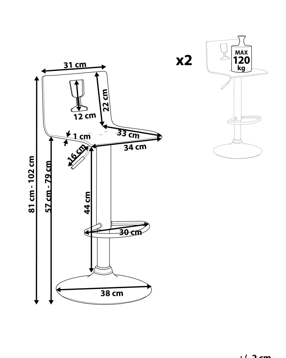 Beliani - Coppia di 2 Sgabelli da Bar Moderni in Plastica, Design Scandi Bianco Puro - Ideali per Spazi Contemporanei