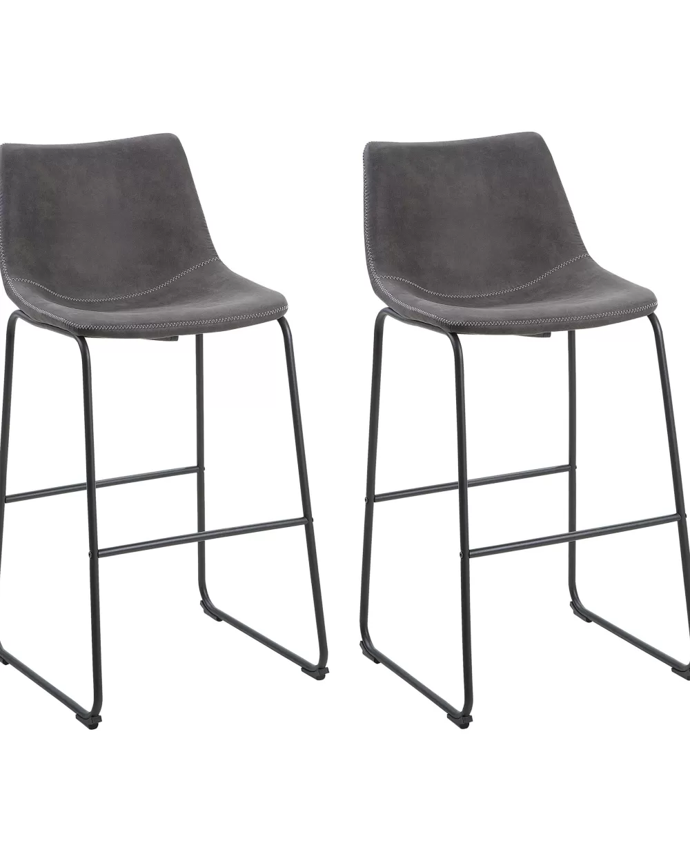 Beliani - Set di 2 Sedie da Bar Moderne in Tessuto Resistente, Grigio Antracite - Design Funzionale per Cucina o Sala Pranzo