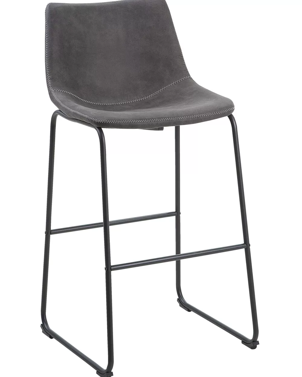 Beliani - Set di 2 Sedie da Bar Moderne in Tessuto Resistente, Grigio Antracite - Design Funzionale per Cucina o Sala Pranzo