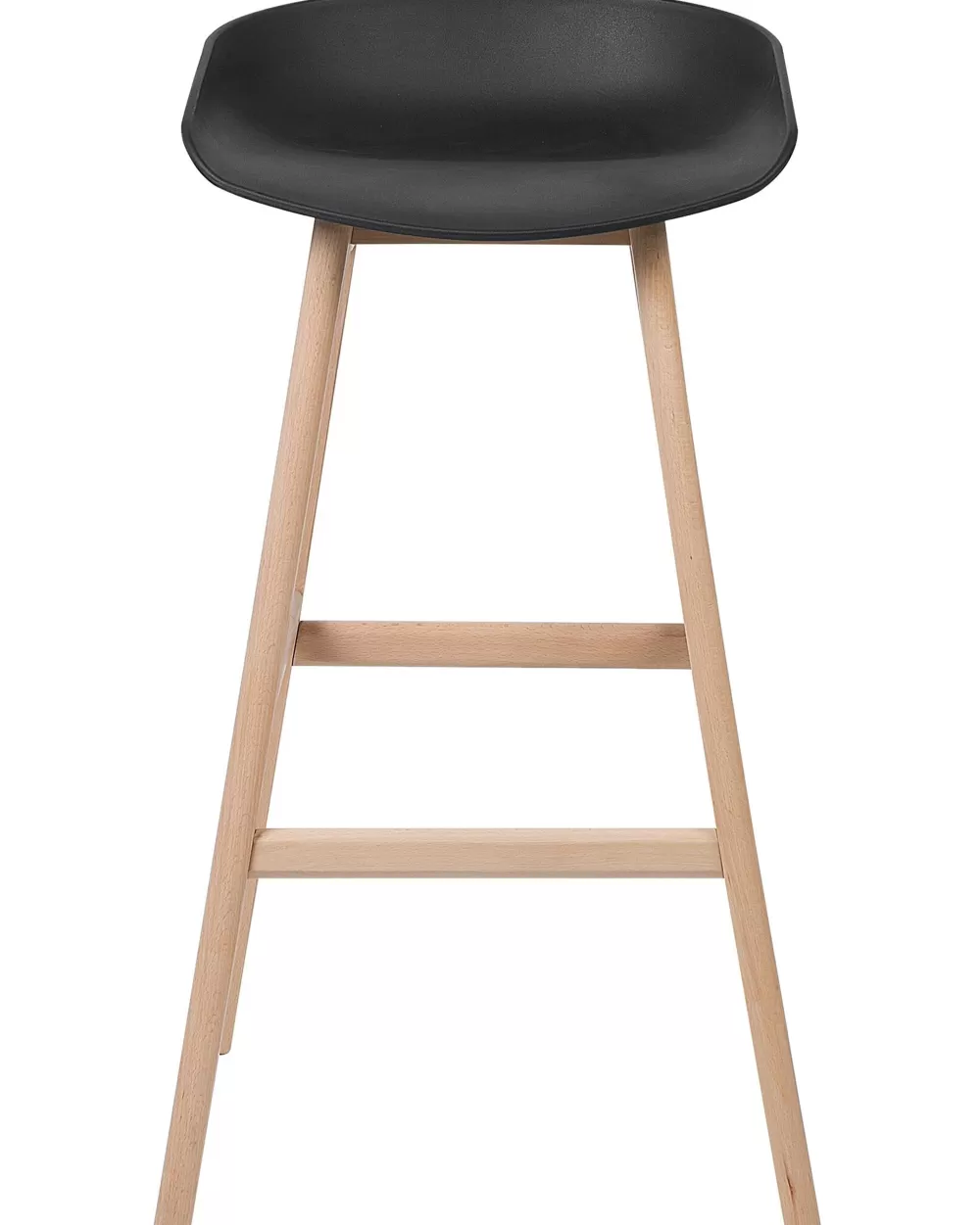 Beliani Sgabelli da Bar Moderni in Plastica Rigida, Coppia di 2 - Nero Opaco Design Micco per Interni ed Esterni