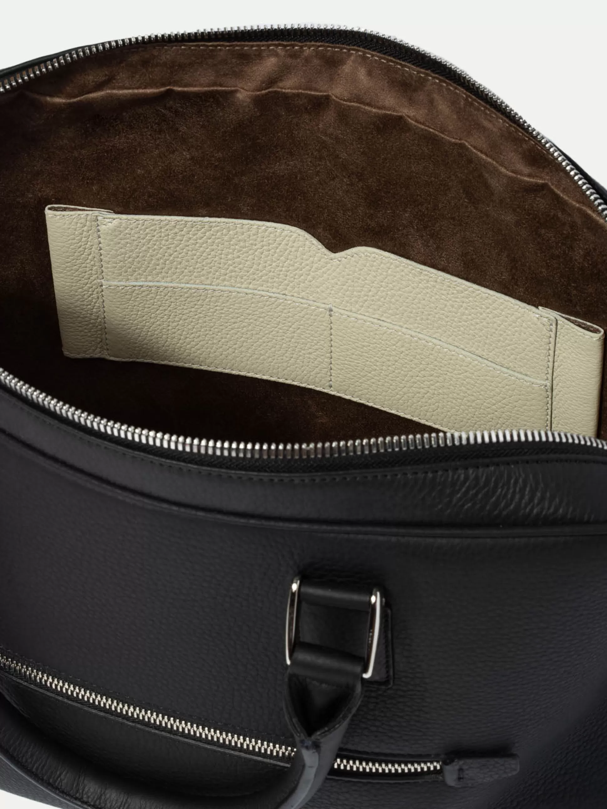 Borsa Ufficio in Pelle Nera Artigianale - Creazione Italiana | Disponibile su Pini Parma