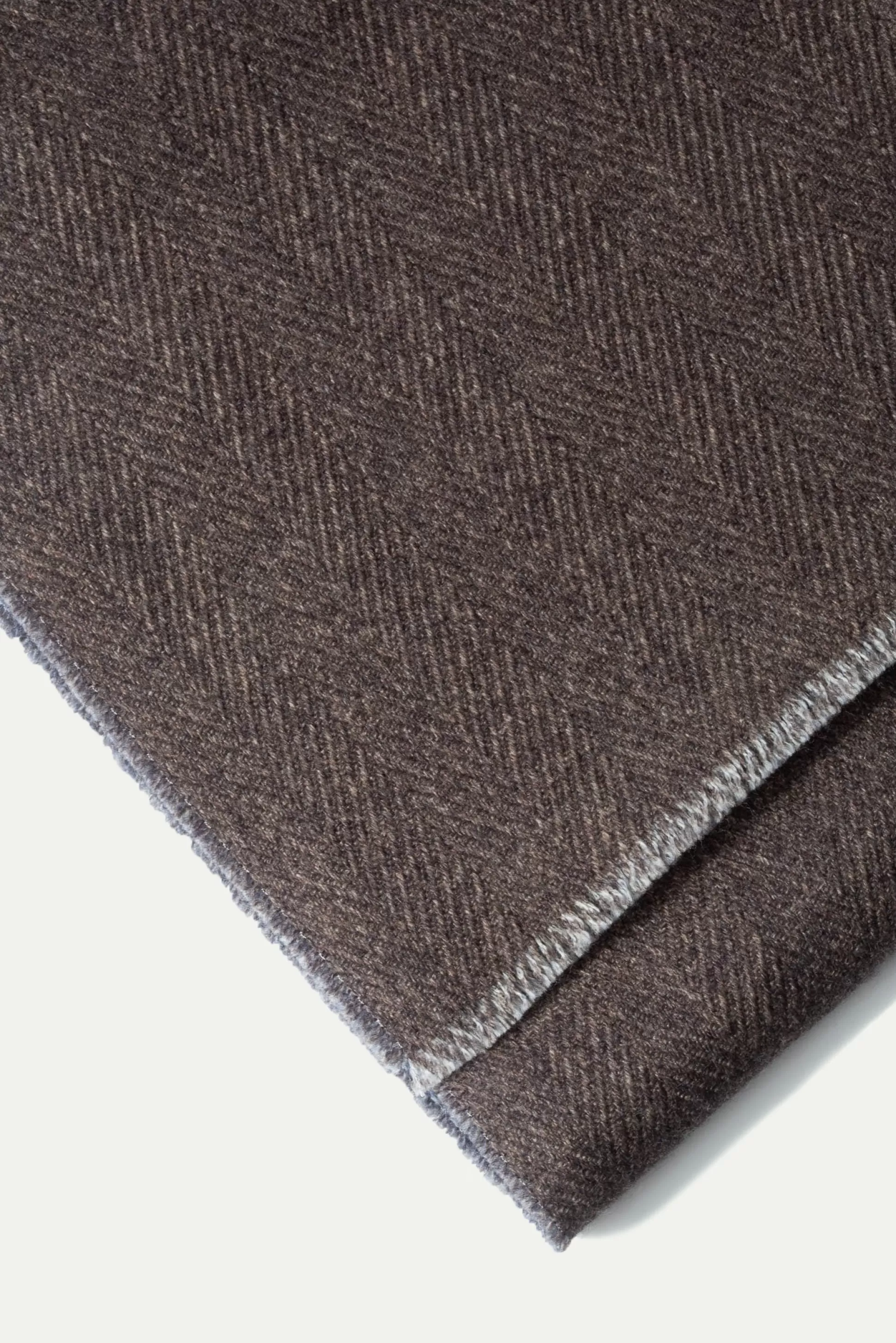 Sciarpa reversibile doppio lato spina di pesce - Bronzo naturale e azzurro cielo, lavorazione artigianale italiana | Edizione speciale autunnale Pini Parma