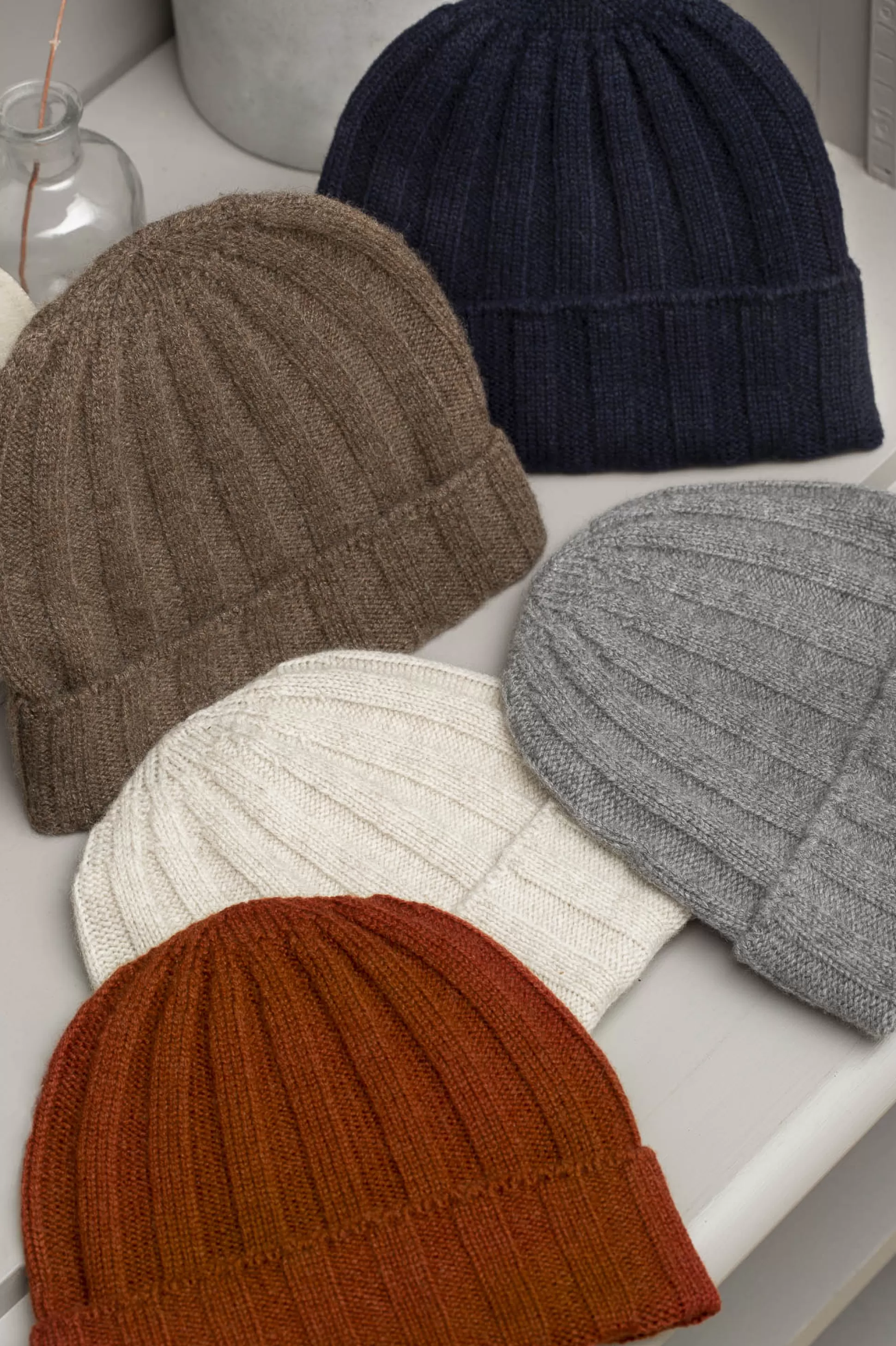 Berretto in Cashmere con Motivo Coste - Prodotto Artigianalmente in Italia | Promozione Lampo Pini Parma