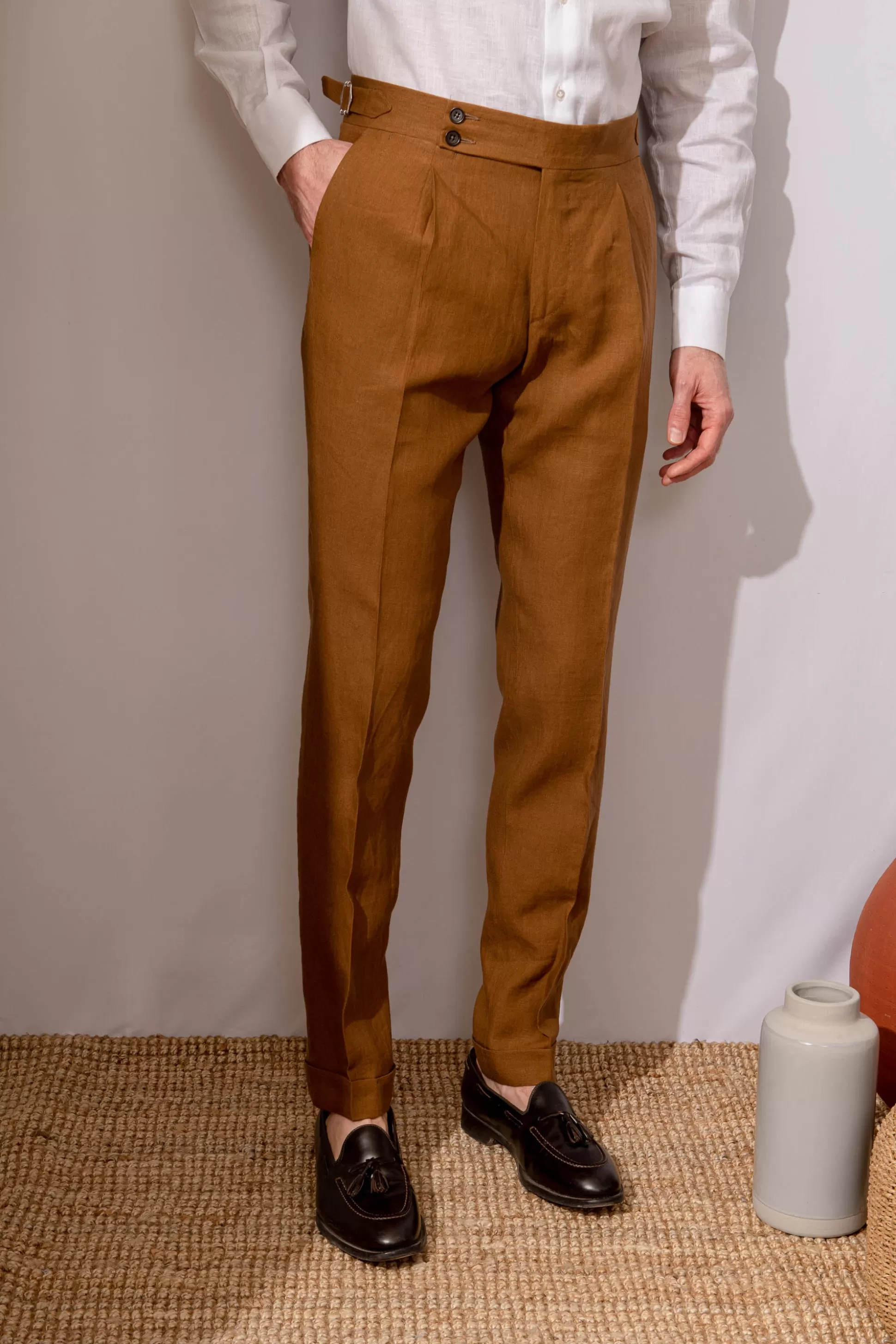 Pantaloni in Lino Curry 