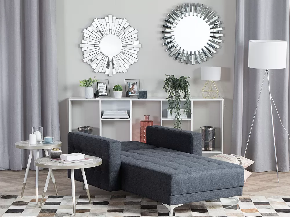 Beliani Divano Aberdeen in Tessuto Elegante Grigio Antracite - Design Moderno per un Soggiorno Raffinato