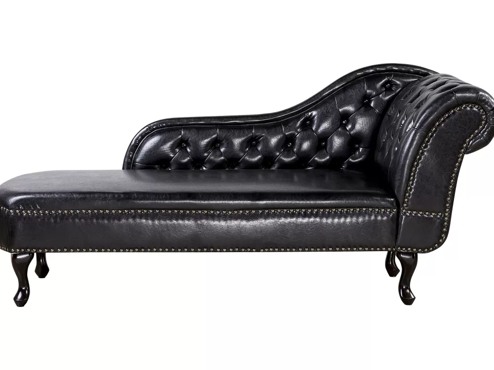 Divano Beliani in Pelle Sintetica Nera - Modello Nimes, Design Moderno e Confortevole