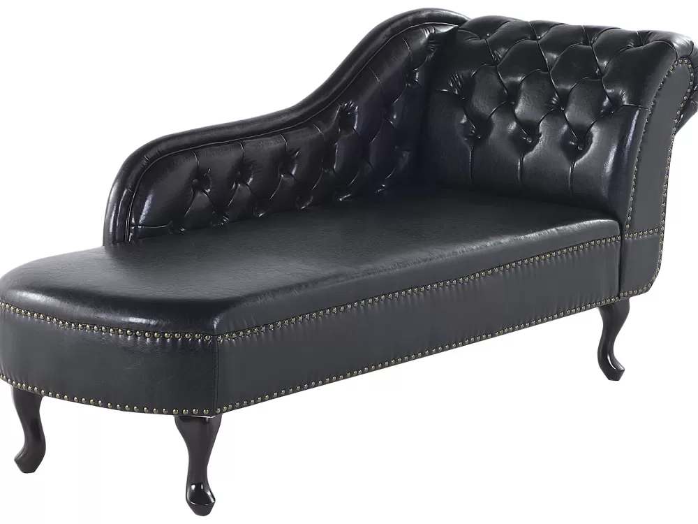 Divano Beliani in Pelle Sintetica Nera - Modello Nimes, Design Moderno e Confortevole