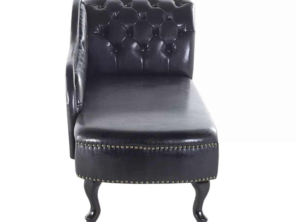 Divano Beliani in Pelle Sintetica Nera - Modello Nimes, Design Moderno e Confortevole