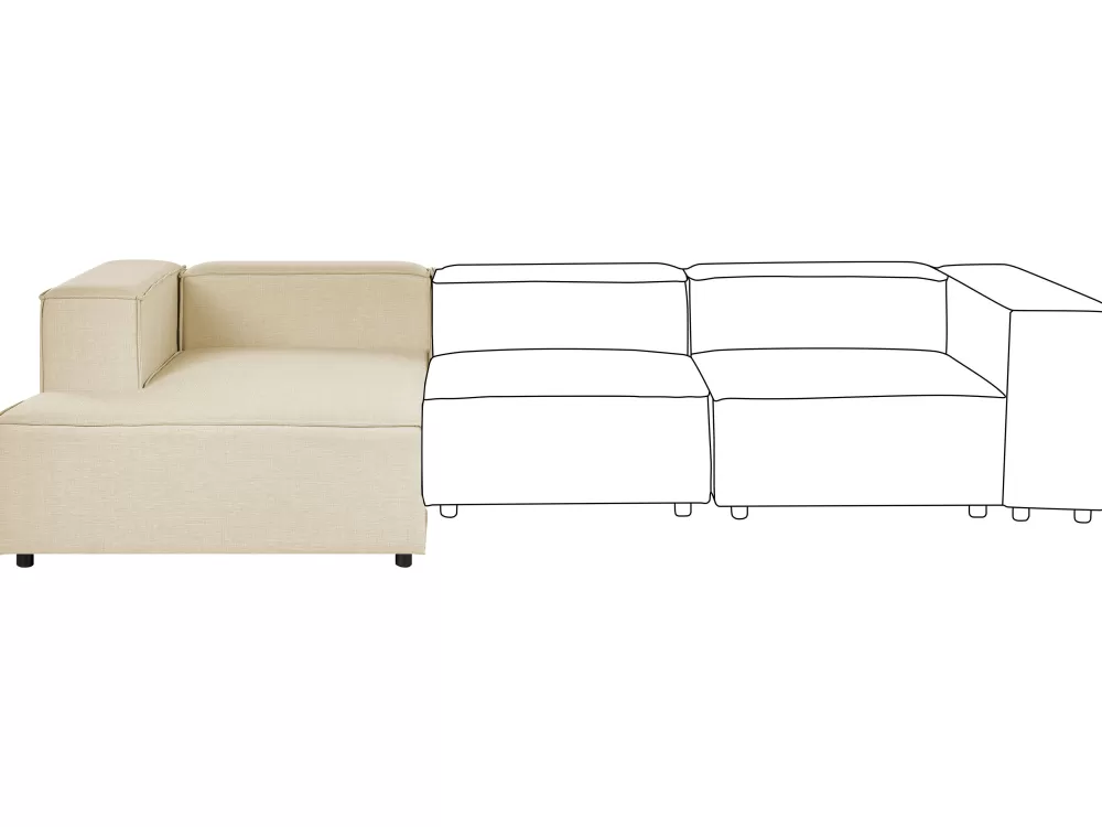 Beliani Divano Oikeak in Tinta Unica - Lino Naturale Beige con Design Elegante, Promozione Esclusiva Aprica
