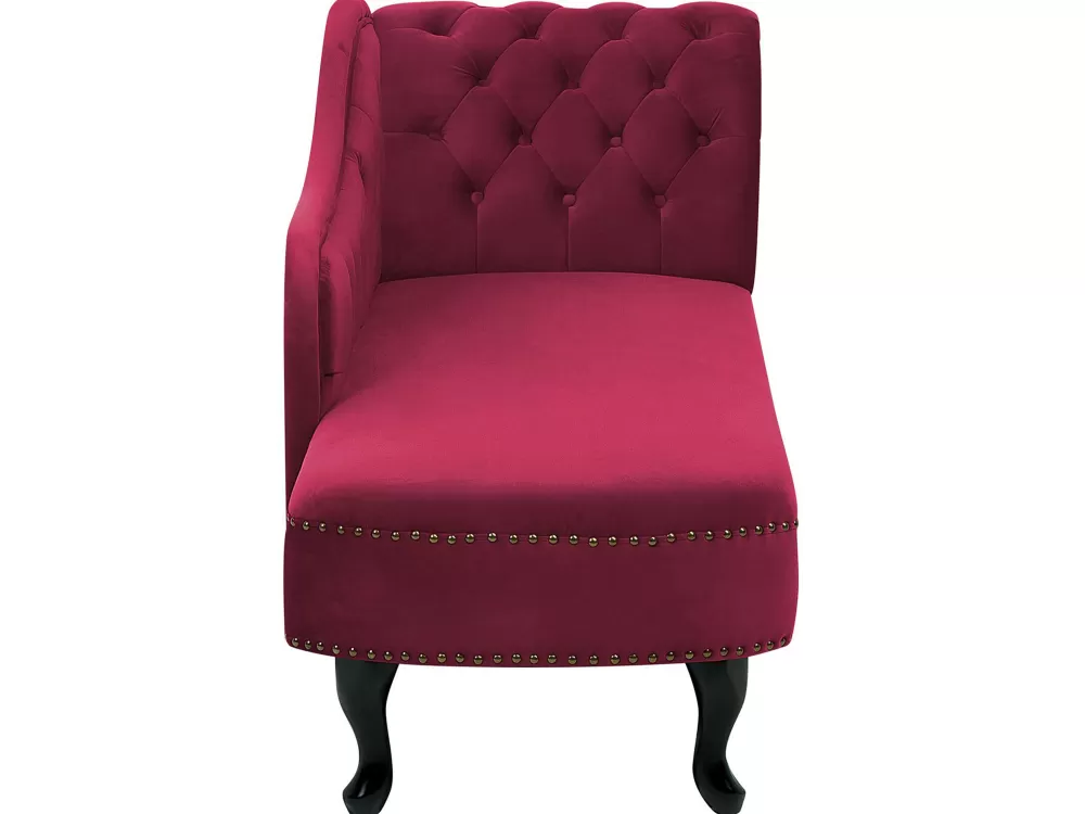 Beliani Divano in Velluto Modulare, Rosso Borgogna - Design Moderno e Confortevole