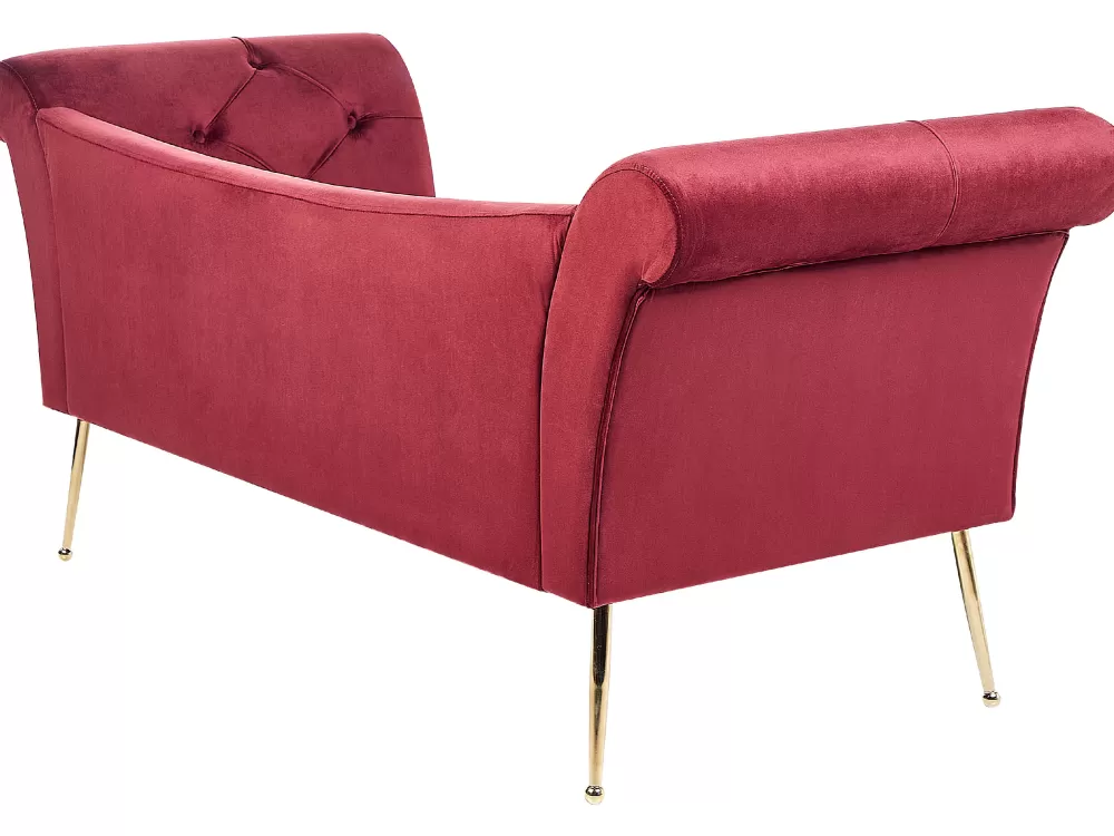 Divano Elegante in Velluto Rosso Borgogna - Modello Nantilly | Promozione Esclusiva Beliani