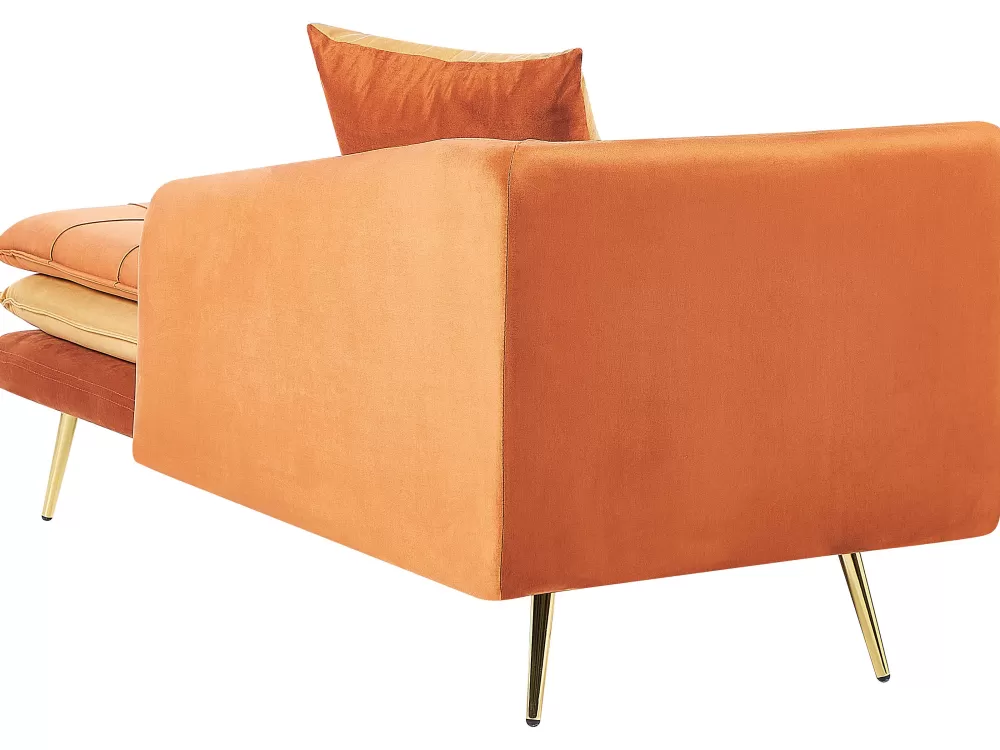 Divano angolare sinistro in velluto Beliani - Tonalità arancione Gonesse, comfort premium a prezzo accessibile