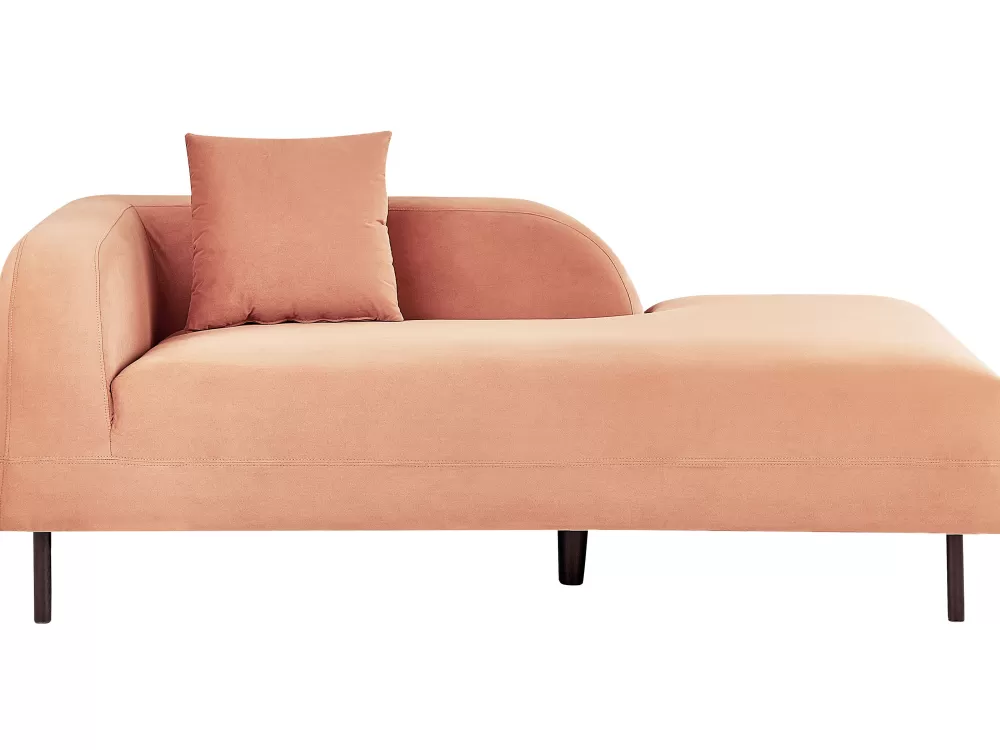 Divano Beliani in Velluto Morbido - Design Moderno con Schienale Laterale, Colore Pesca, Collezione Le Crau