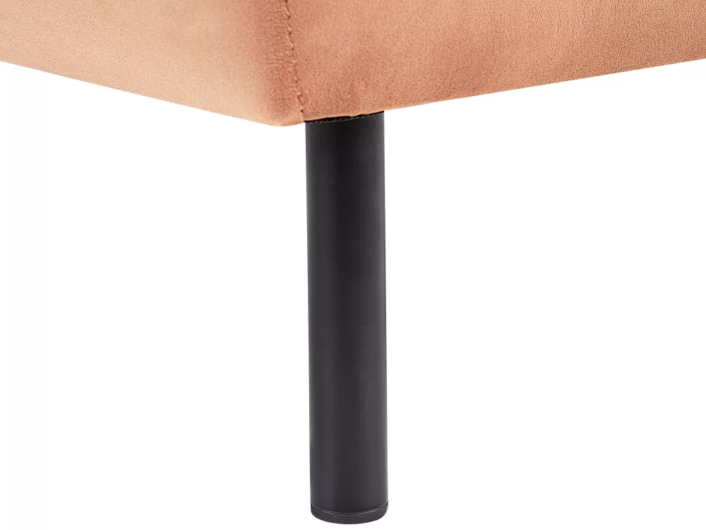 Divano Beliani in Velluto Morbido - Design Moderno con Schienale Laterale, Colore Pesca, Collezione Le Crau