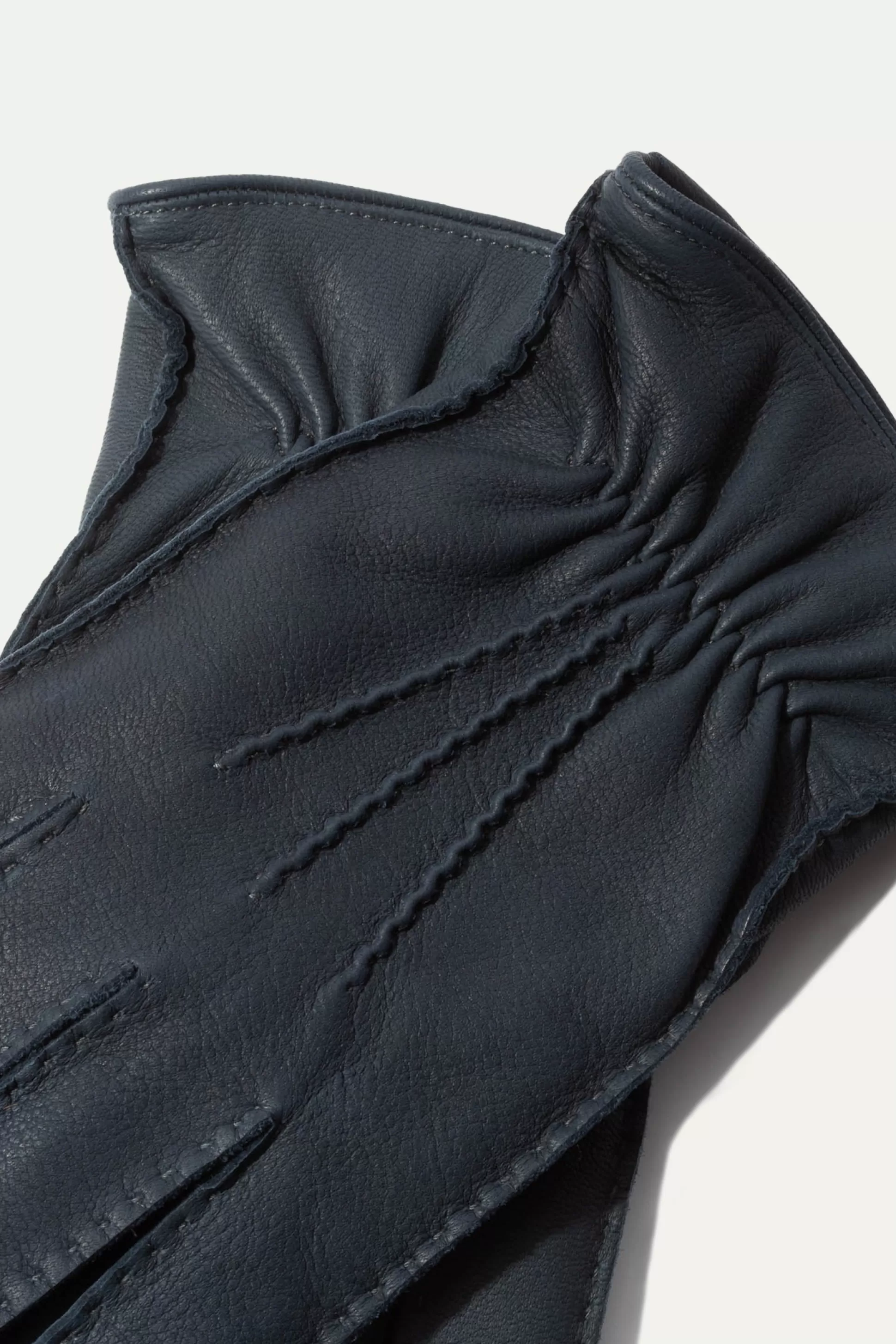 Guanti Eleganti in Pelle di Daino con Fodera Cashmere - Blu Polveroso, Fatto a Mano in Italia | Pini Parma