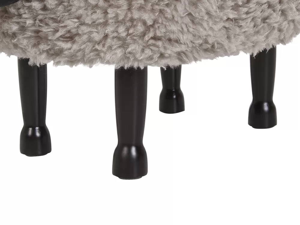 Beliani Sedia per Bambini a Forma di Pecora con Vano Contenitore, Grigio 55x35 cm - Design Moderno in Tessuto Durevole