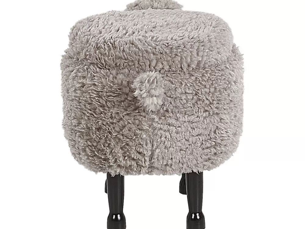 Beliani Sedia per Bambini a Forma di Pecora con Vano Contenitore, Grigio 55x35 cm - Design Moderno in Tessuto Durevole