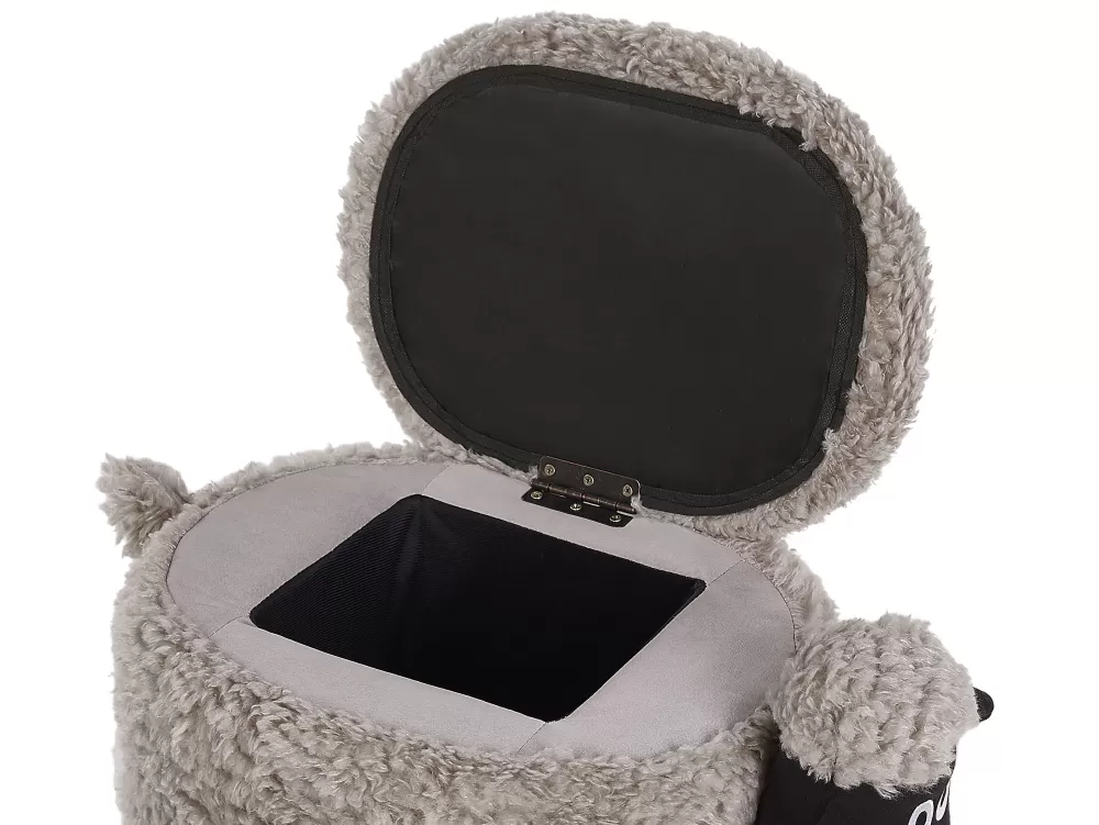 Beliani Sedia per Bambini a Forma di Pecora con Vano Contenitore, Grigio 55x35 cm - Design Moderno in Tessuto Durevole