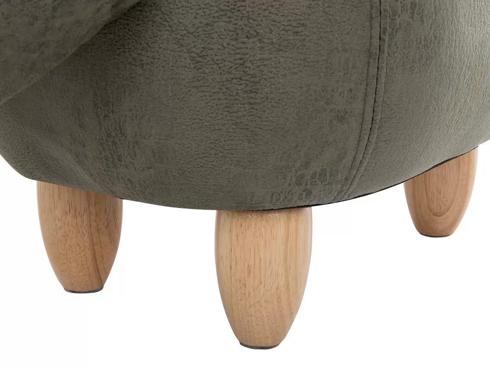 Beliani Sgabello Organizer in Tessuto Verde Antracite per Animali - Pouf Portaoggetti 92x42 cm Stile Triceratopo