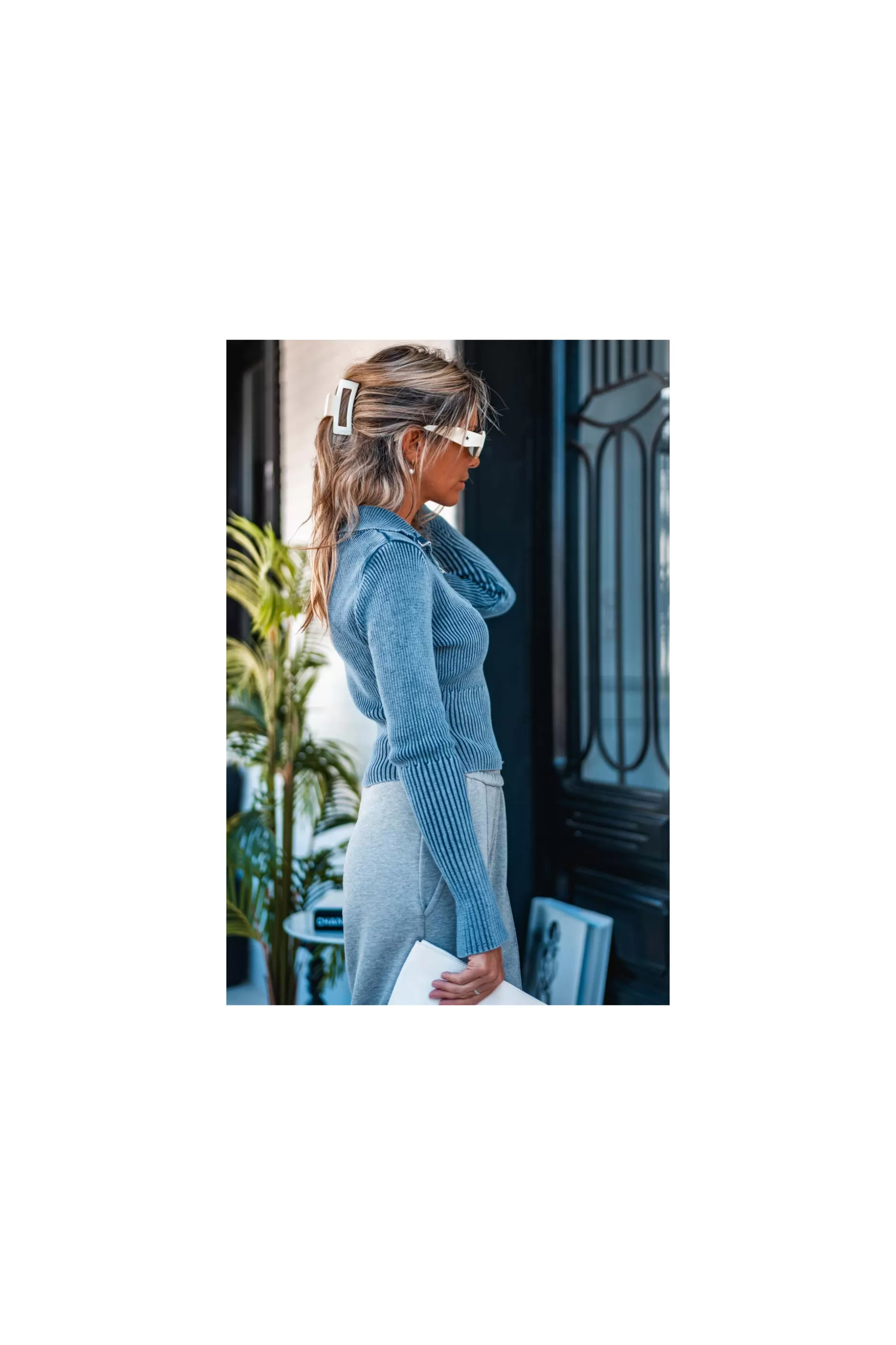 Gilet e Maglioncini Morbidi Axelle Blu per Inverno Caldo