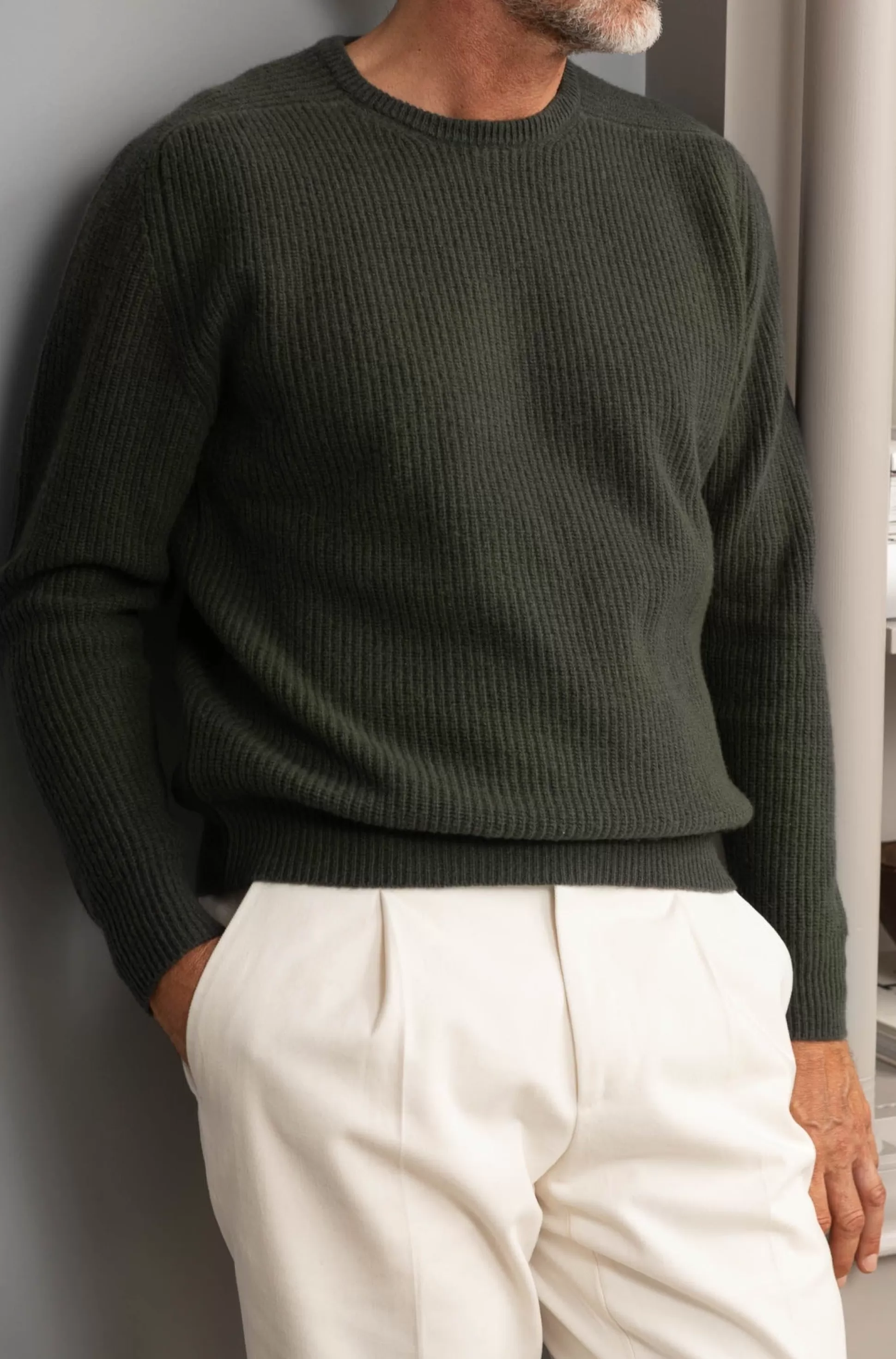 Maglia Uomo Verde a Coste - Prodotto Artigianalmente in Italia | Promozione Imperdibile Pini Parma