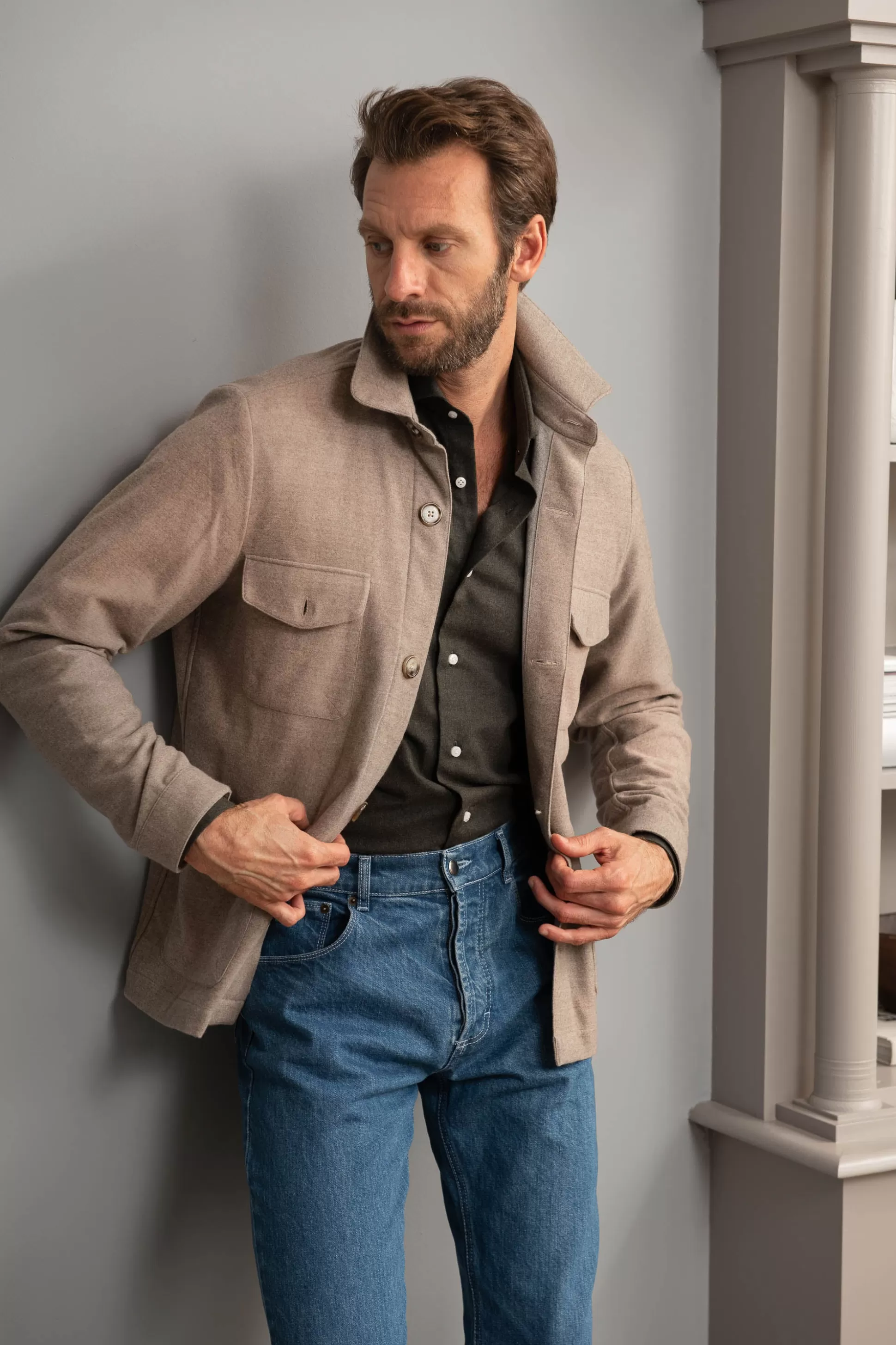 Camicia in Flanella Foresta – Sensazione Vellutata con Fodera Esclusiva – Realizzata a Mano in Italia | Pini Parma – Eccellenza Artigiana