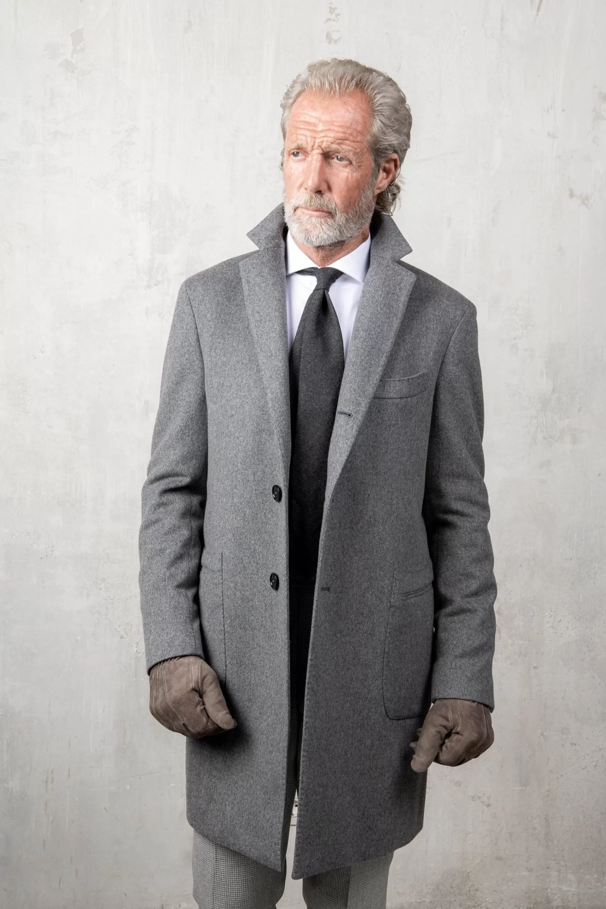 Cappotto Grigio in Pura Lana Loro Piana - Fatto a Mano in Italia | Sconti Esclusivi Pini Parma