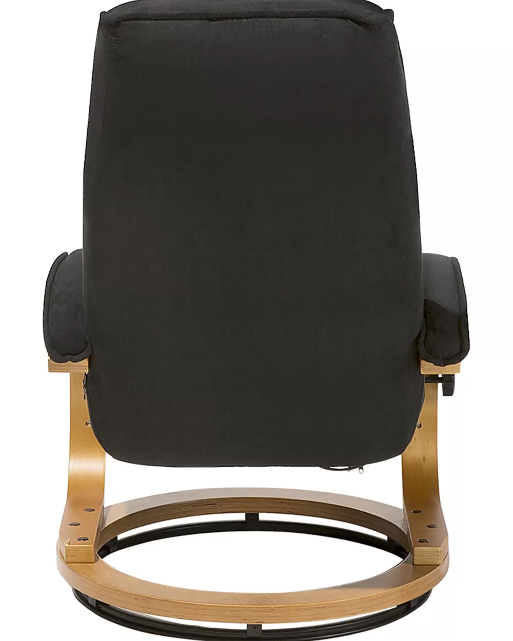 Beliani Outlet - Poltrona Massaggiante Premium con Poggiapiedi Regolabile in Tessuto Nero, Design Ergonomico per Relax Totale