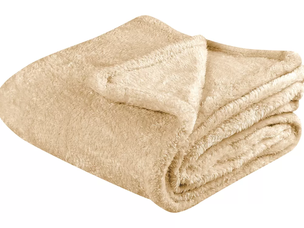Beliani Copriletto in Feltro Sabbia Dorata 125x150 cm - Collezione Namdu