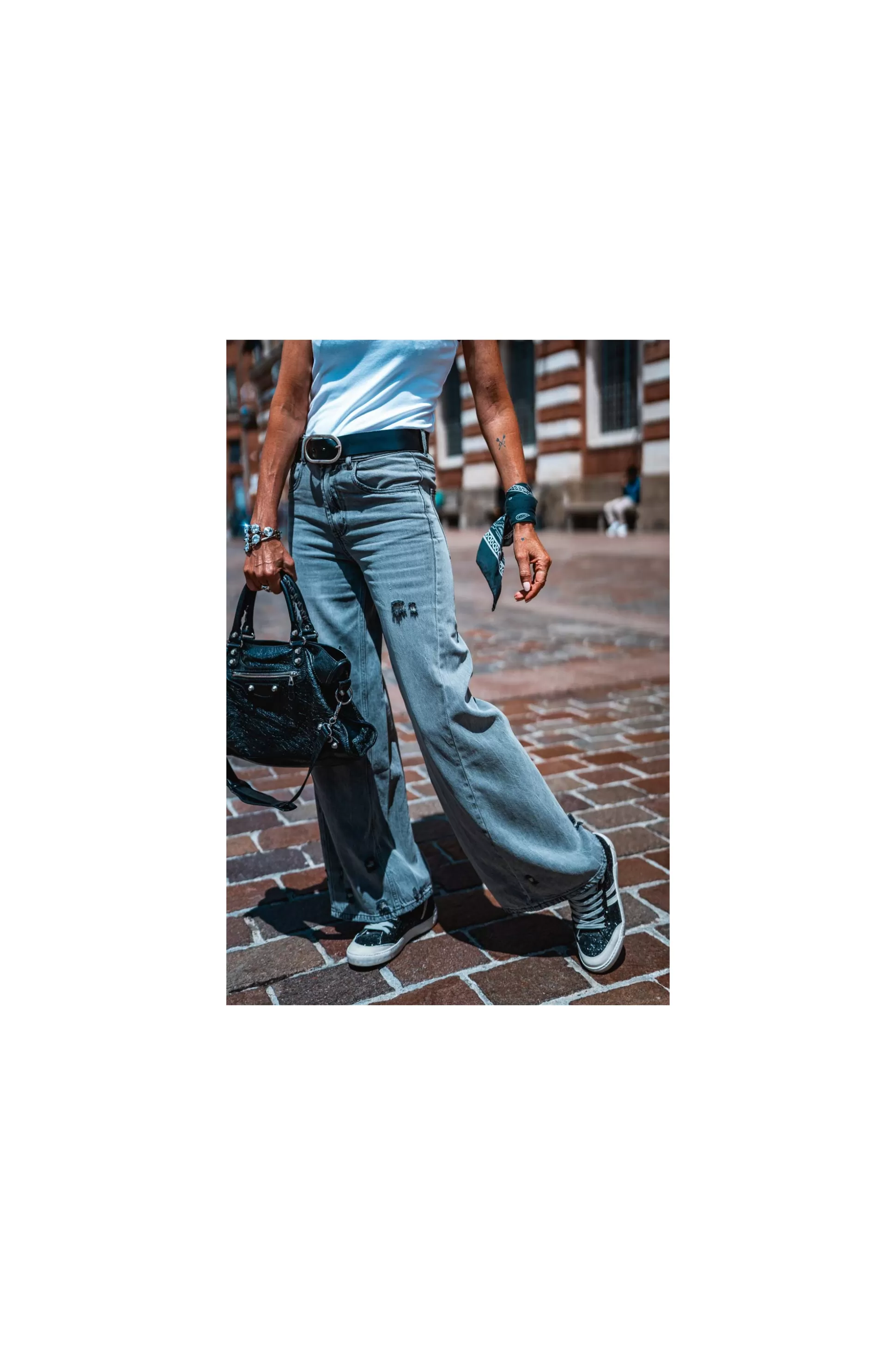 Jeans Premium Modello Rita - Pantalone in Denim Grigio Antracite