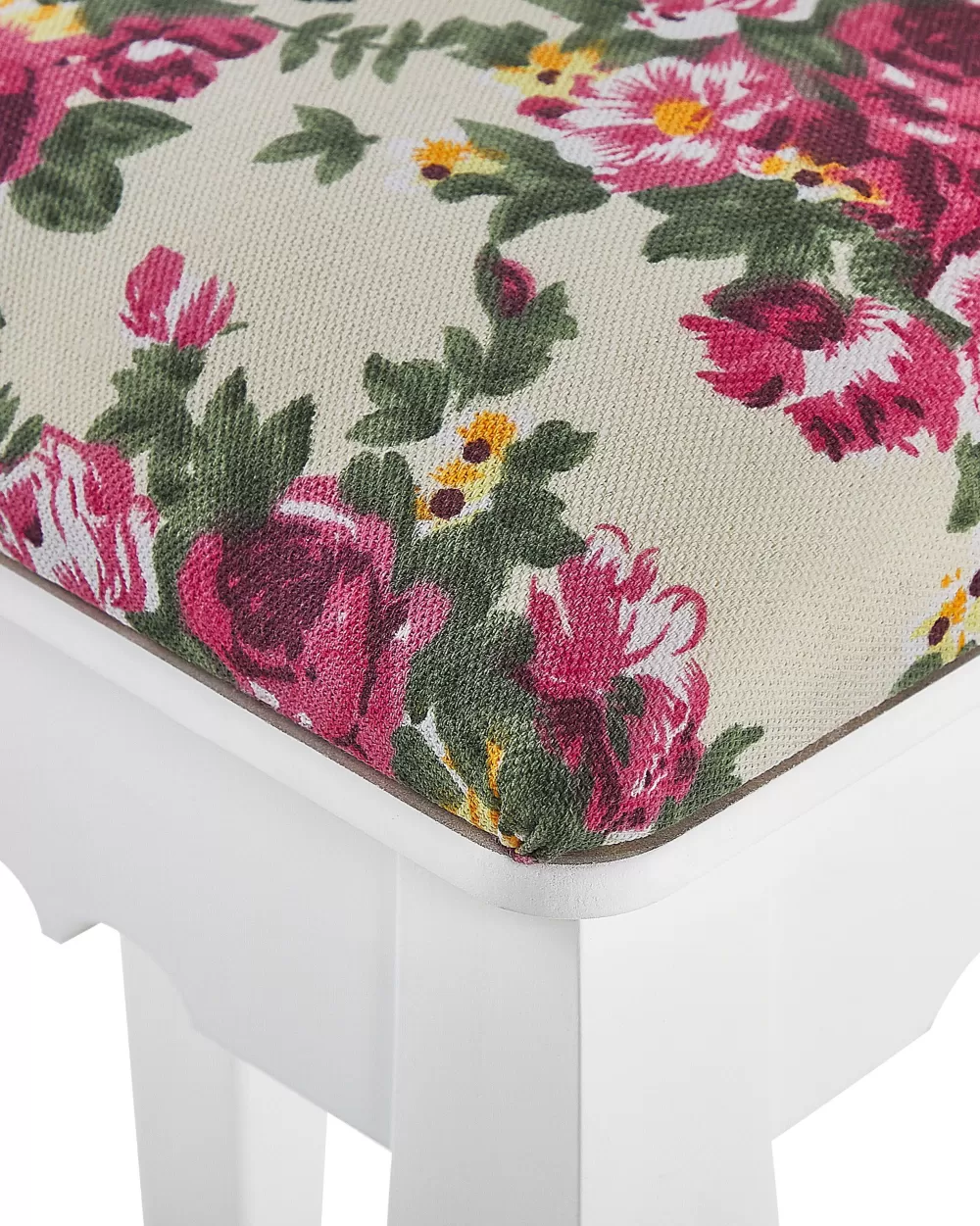 Elegante set toeletta con specchio, cassetto integrato e sgabello coordinato - Bianco Soleil by Beliani