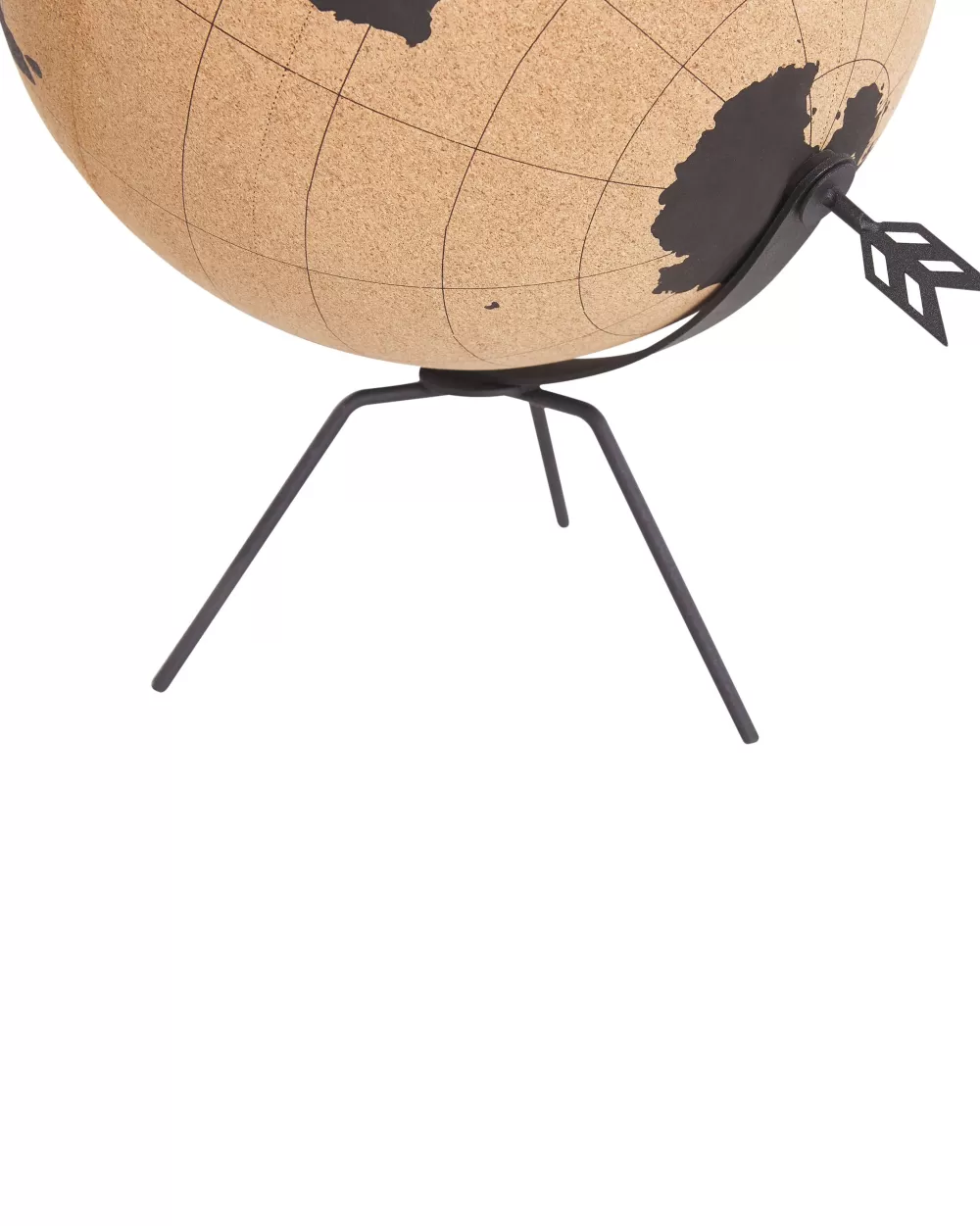 Beliani Pallone da Gioco con Design Unico con Mappa - 35 cm Diametro, Colori Marrone/Nero, Ideale per Interni ed Esterni - Battuta Resistente per Divertimento Senza Fine