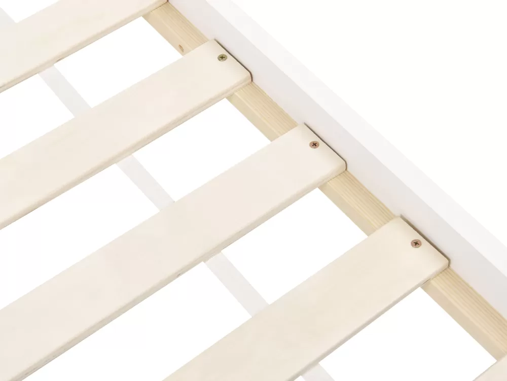 Beliani Letto Matrimoniale in Legno Massello Bianco Tosse, Design Moderno e Confortevole, 90x200 cm
