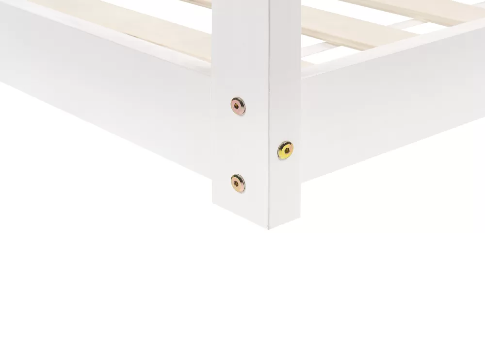 Beliani Letto Matrimoniale in Legno Massello Bianco Tosse, Design Moderno e Confortevole, 90x200 cm