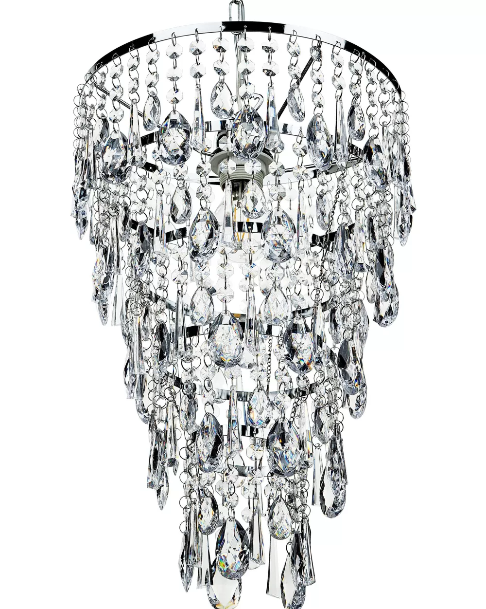 Lampadario a Sospensione Beliani Entwash in Ferro Verniciato Argento - Design Moderno e Lucente