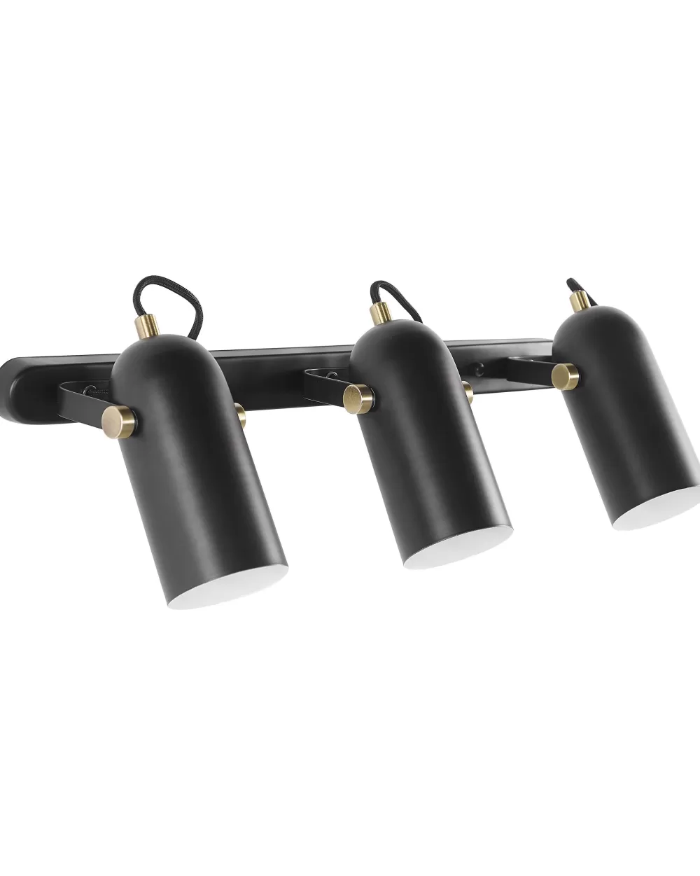 Beliani Lampadario Sospeso a 3 Lampadine in Metallo Nero Lucido - Design Moderno per Interni, Tyria