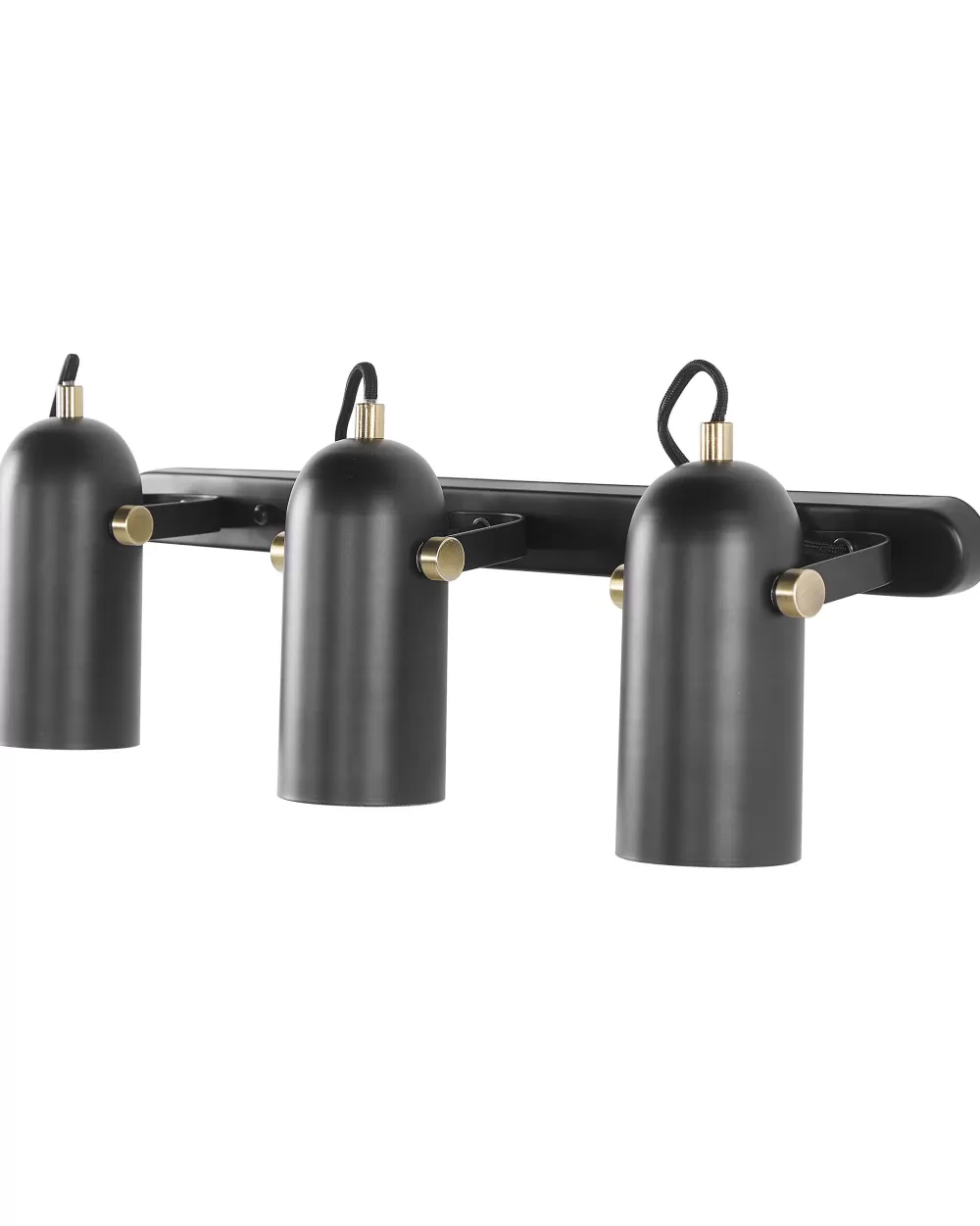 Beliani Lampadario Sospeso a 3 Lampadine in Metallo Nero Lucido - Design Moderno per Interni, Tyria