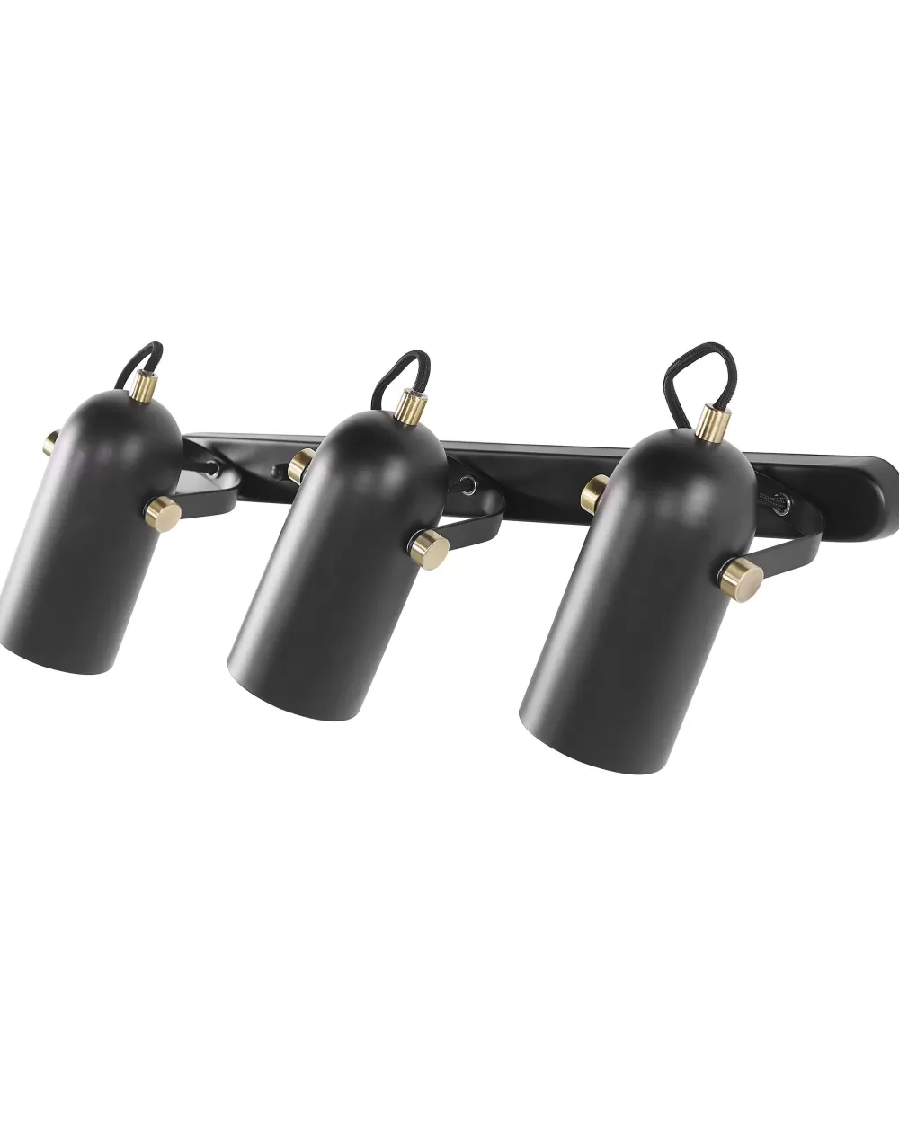 Beliani Lampadario Sospeso a 3 Lampadine in Metallo Nero Lucido - Design Moderno per Interni, Tyria