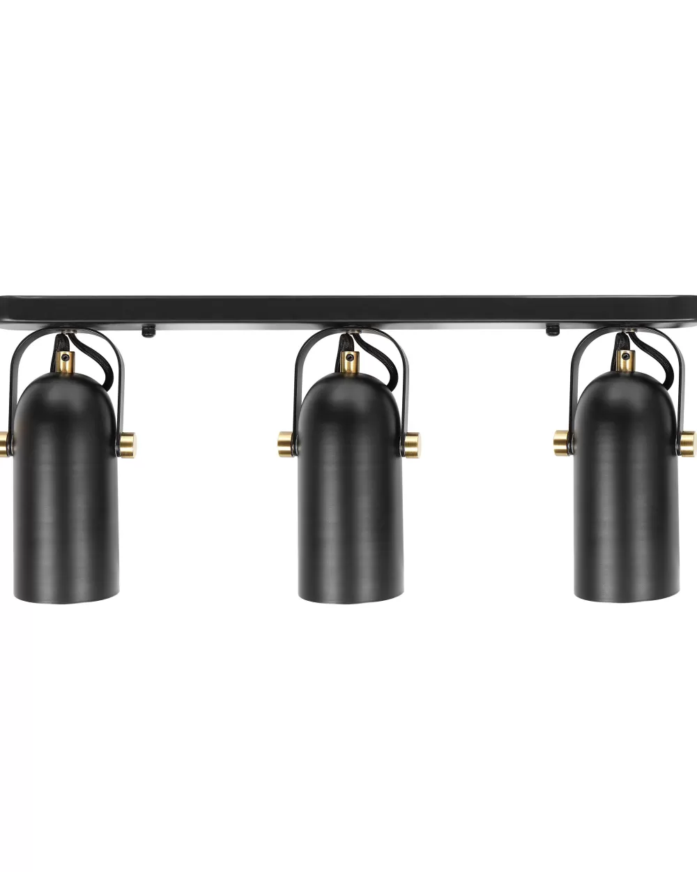 Beliani Lampadario Sospeso a 3 Lampadine in Metallo Nero Lucido - Design Moderno per Interni, Tyria