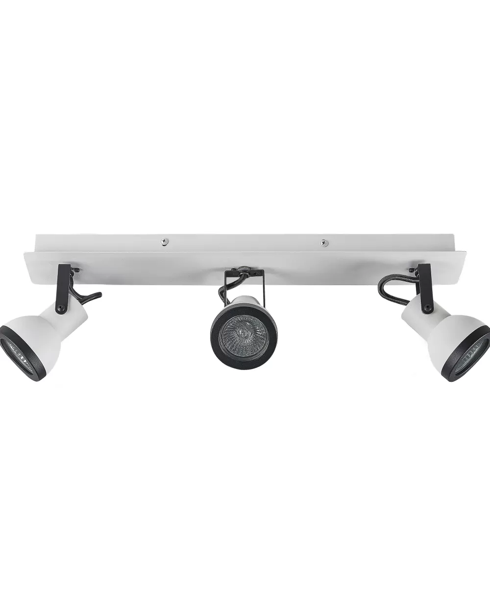 Lampadario Beliani a 3 luci sospeso | Struttura in ferro con finitura bicolore bianco/nero | Design industriale moderno per soggiorno o cucina