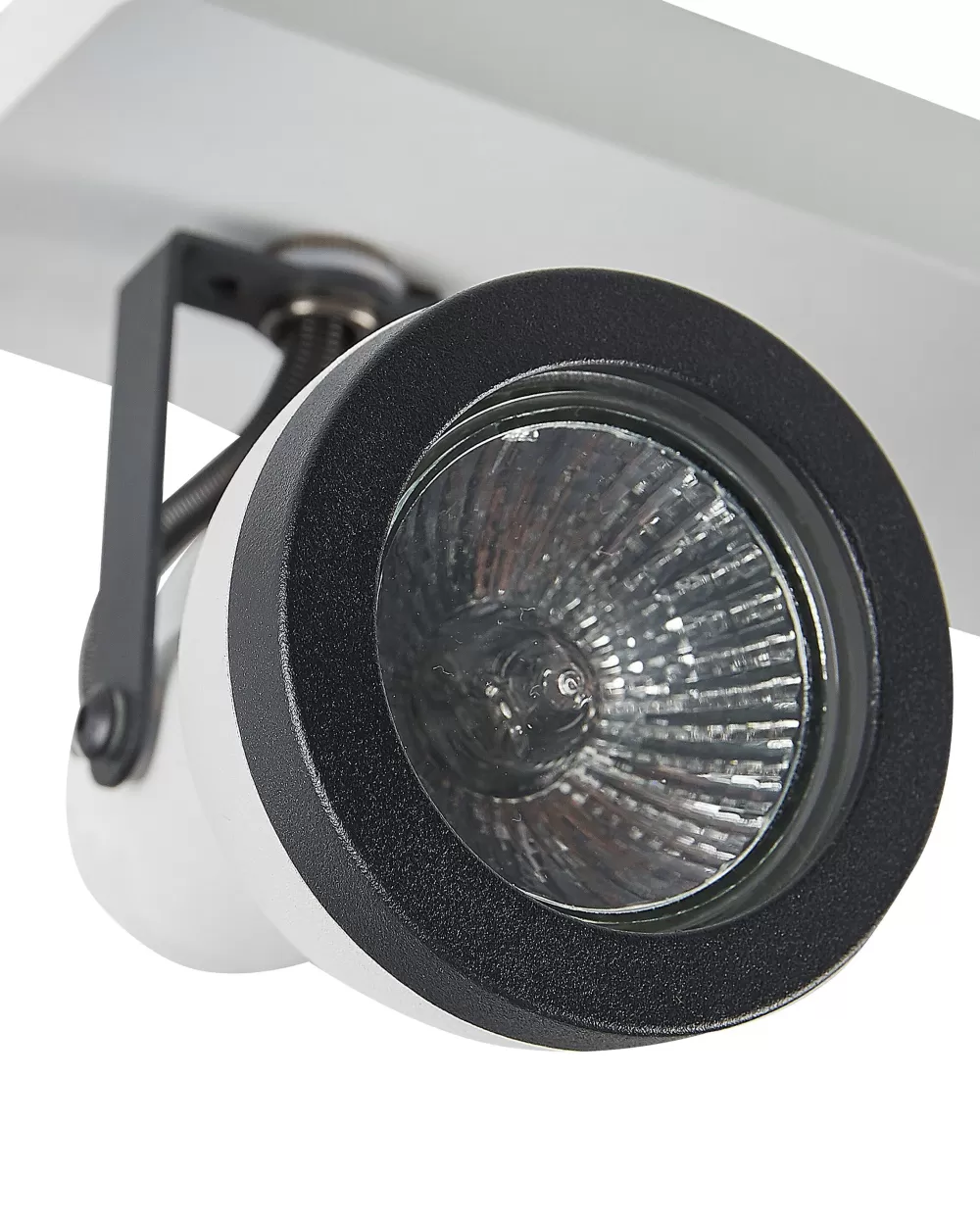 Lampadario Beliani a 3 luci sospeso | Struttura in ferro con finitura bicolore bianco/nero | Design industriale moderno per soggiorno o cucina