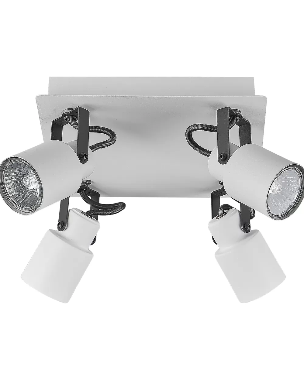Beliani Bonte - Lampadario Elegante a 4 Luci in Ferro Bianco, Design Moderno per Interni