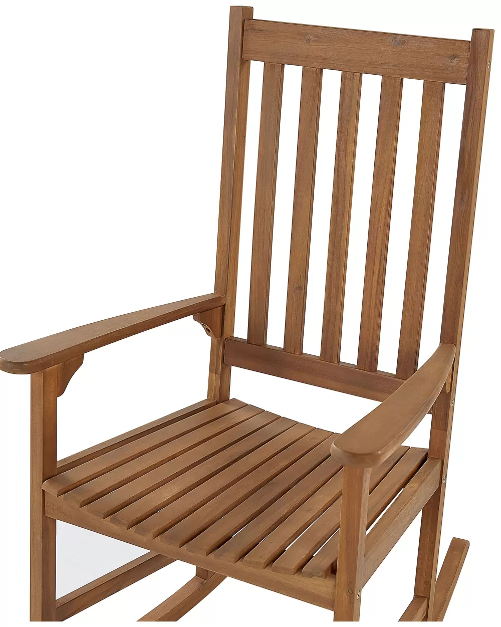 Beliani Sedia a Dondolo in Legno di Acacia Chiaro - Design Elegante Modello Bojano