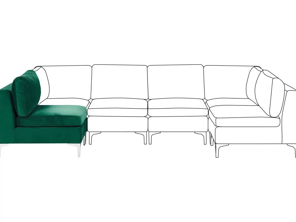 Saldi Beliani: Modulo Centrale in Velluto Verde Evja - Promo Imperdibile
