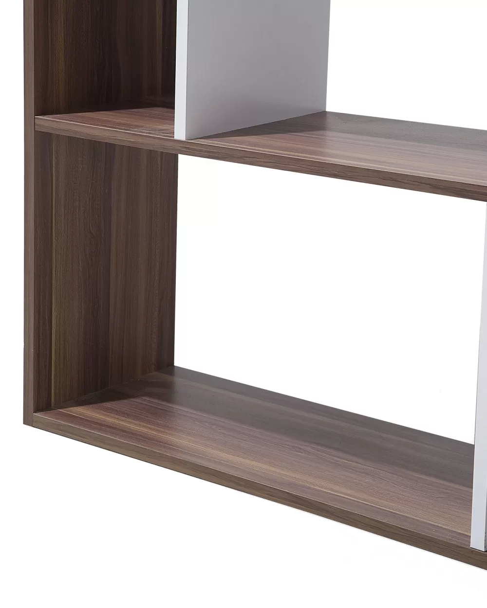 Beliani in offerta: Libreria moderna a 5 ripiani con struttura legno scuro e finiture bianche - perfetta per ambienti contemporanei